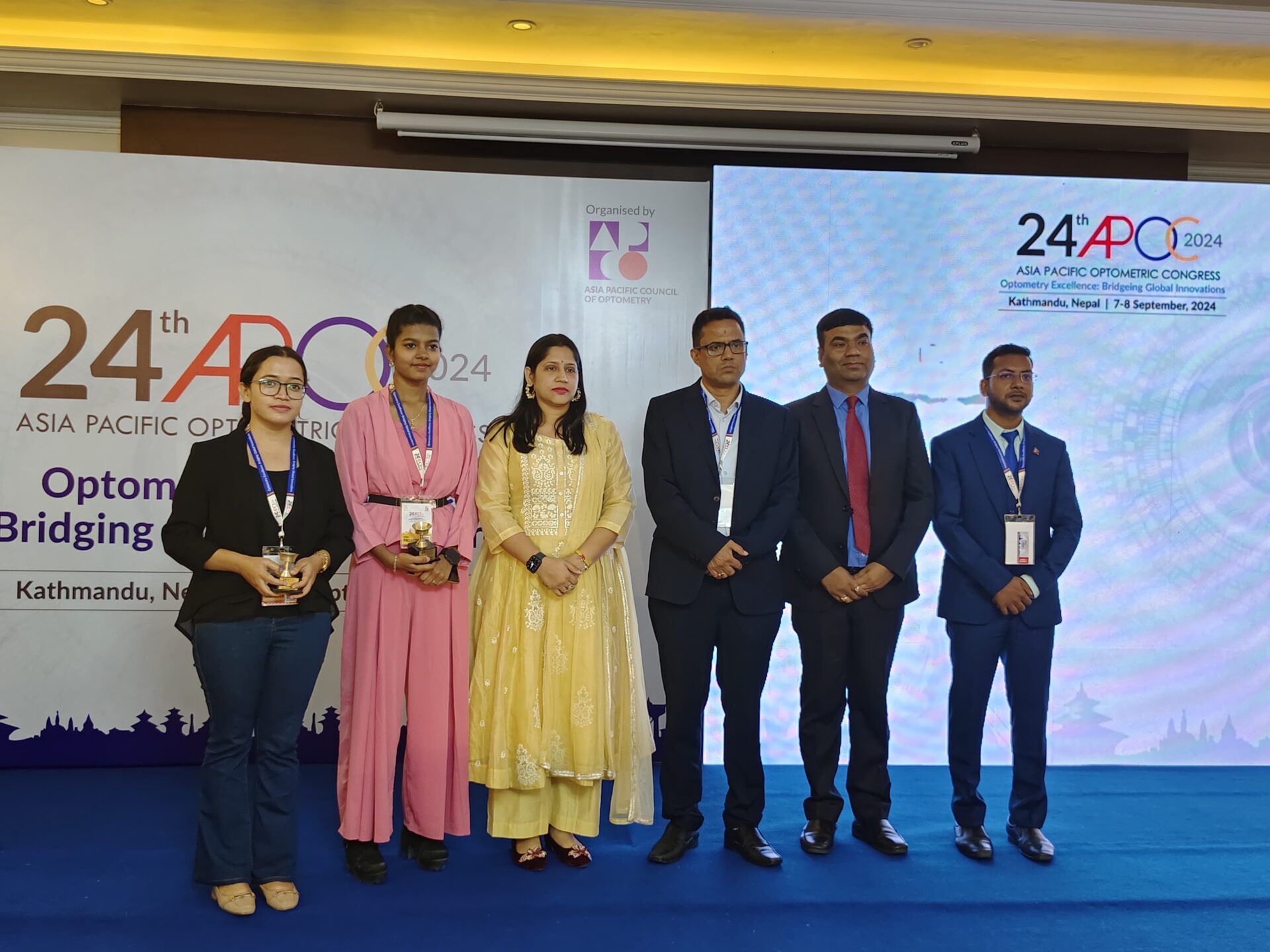 Delivering oral presentation on an International stage – Asia Pacific Optometric Congress, Nepal 2024.
